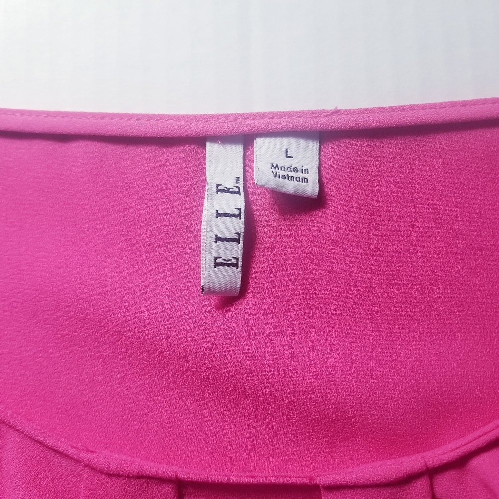 ELLE WOMEN'S PINK SLEEVELESS DRESSY TANK SIZE LARGE - Picture 3 of 9